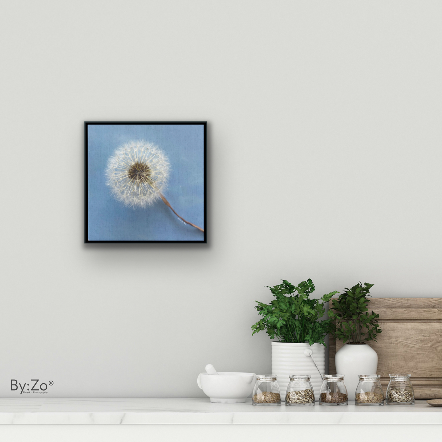 Wall Art Dandelion Make-a-Wish Make-Magic Original Art on Framed Canvas Floater Fine-Art Photography  By:Zo® - By:Zo