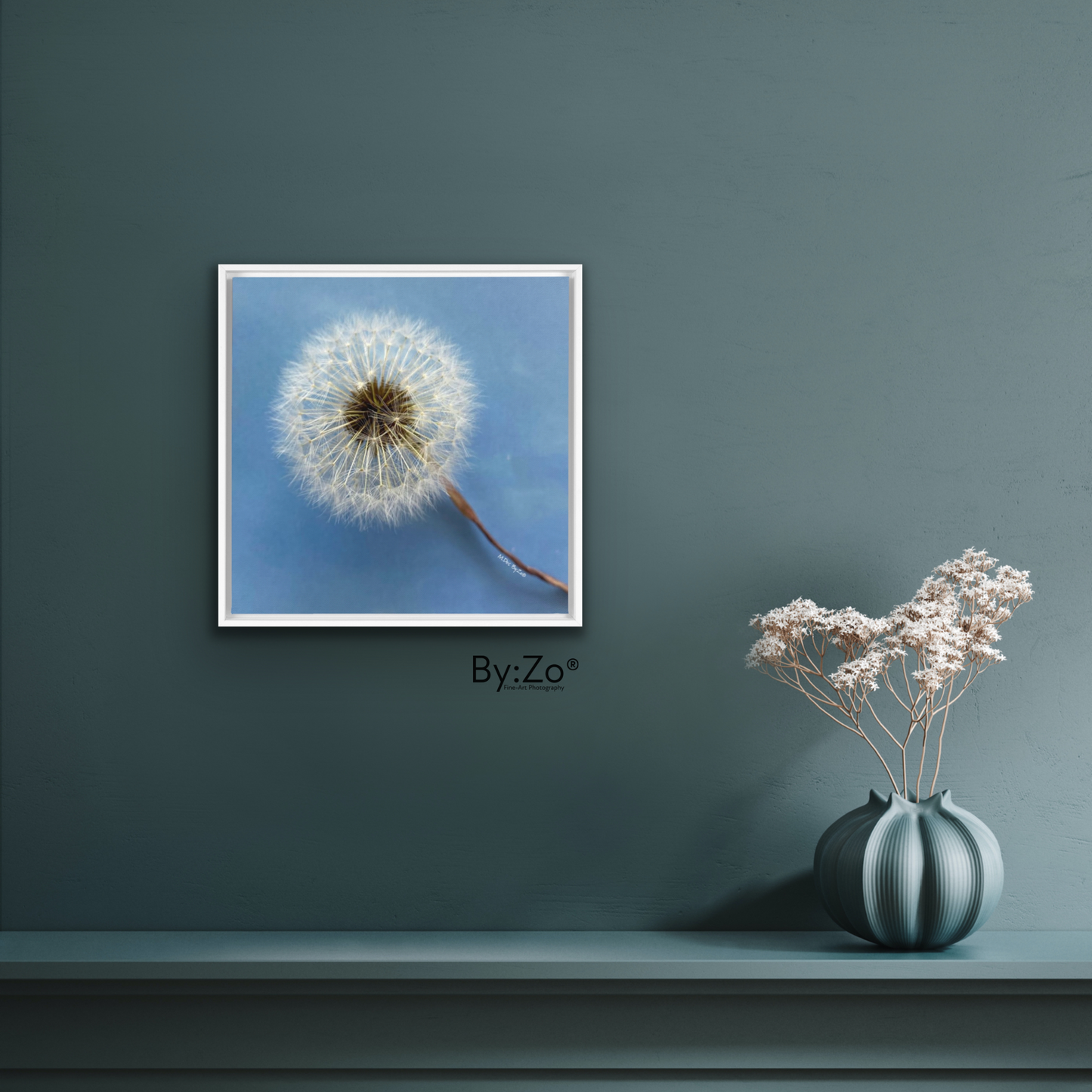 Wall Art Dandelion Make-a-Wish Make-Magic Original Art on Framed Canvas Floater Fine-Art Photography  By:Zo® - By:Zo
