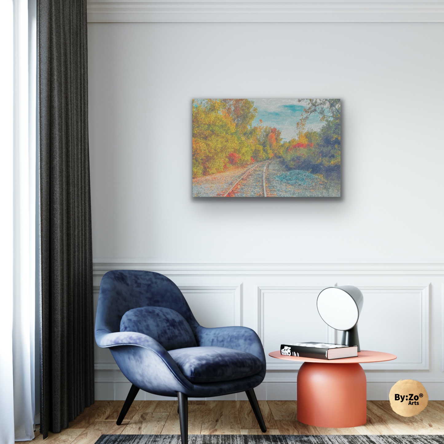 AUTUMN  RAILWAYS and SKIES By:Zo art - By:Zo