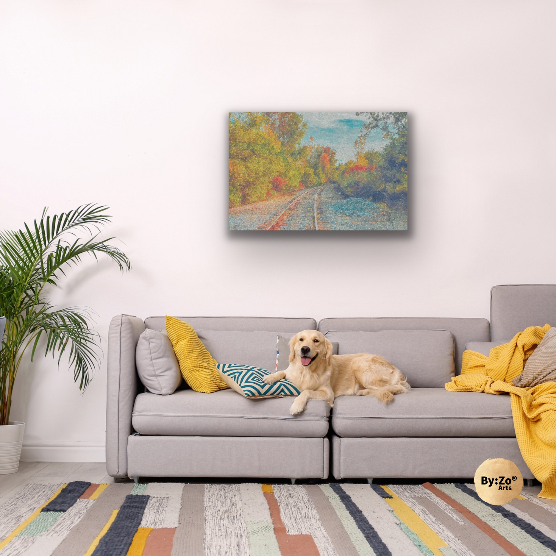 AUTUMN  RAILWAYS and SKIES By:Zo art - By:Zo