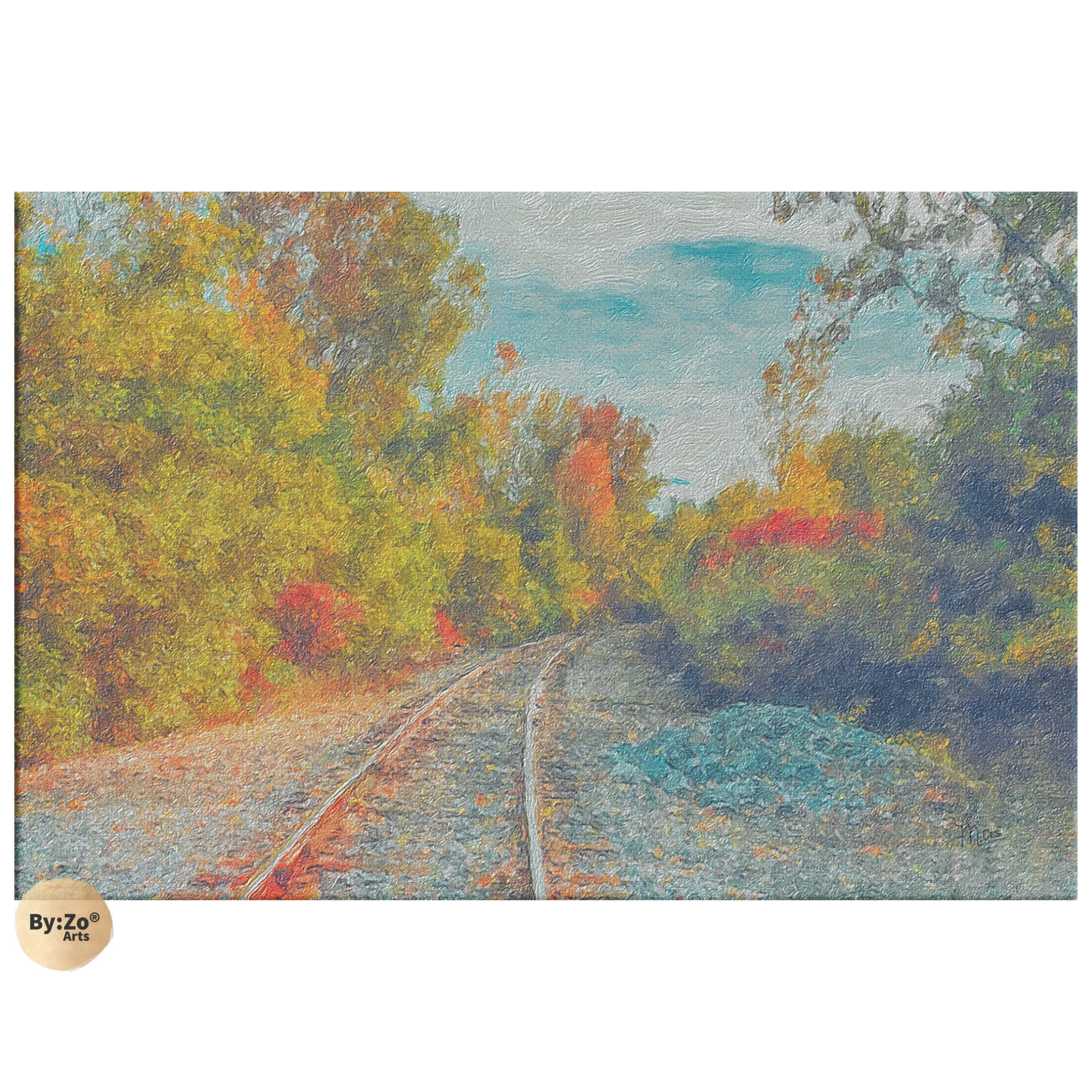 AUTUMN  RAILWAYS and SKIES By:Zo art - By:Zo