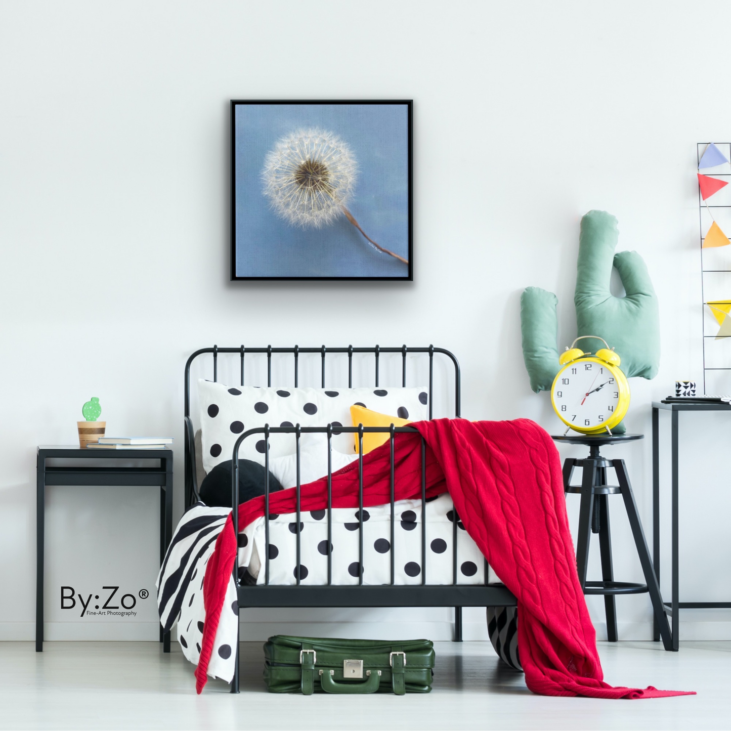 Wall Art Dandelion Make-a-Wish Make-Magic Original Art on Framed Canvas Floater Fine-Art Photography  By:Zo® - By:Zo