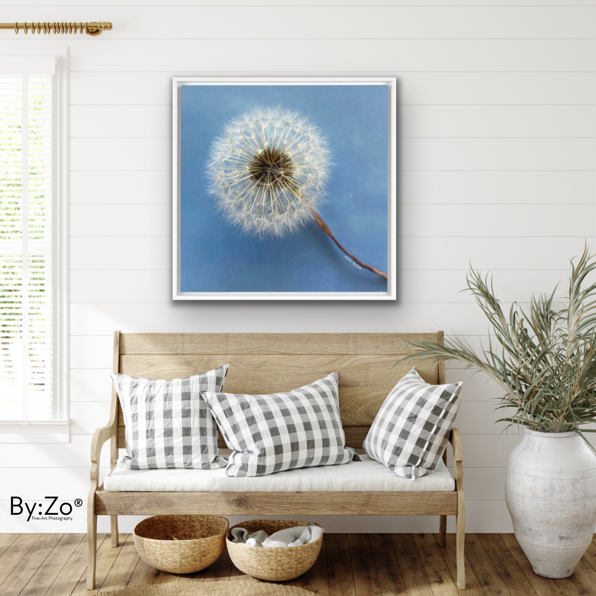 Wall Art Dandelion Make-a-Wish Make-Magic Original Art on Framed Canvas Floater Fine-Art Photography  By:Zo® - By:Zo