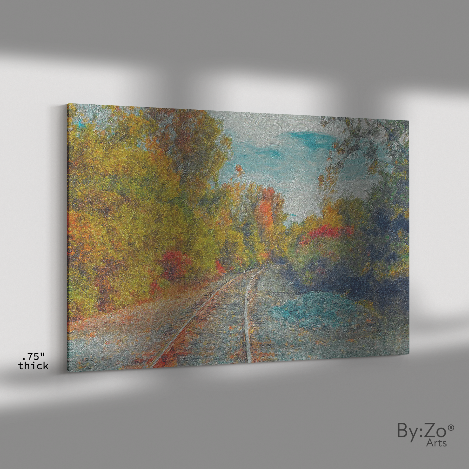 AUTUMN  RAILWAYS and SKIES By:Zo art - By:Zo