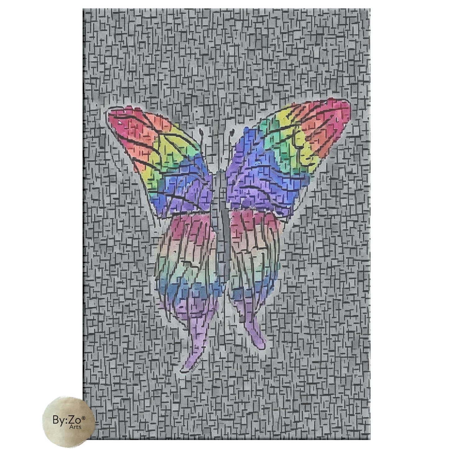 "One Of A Kind, Imperfection" Butterfly Illustration and Mixed-Media ByZo Arts - By:Zo