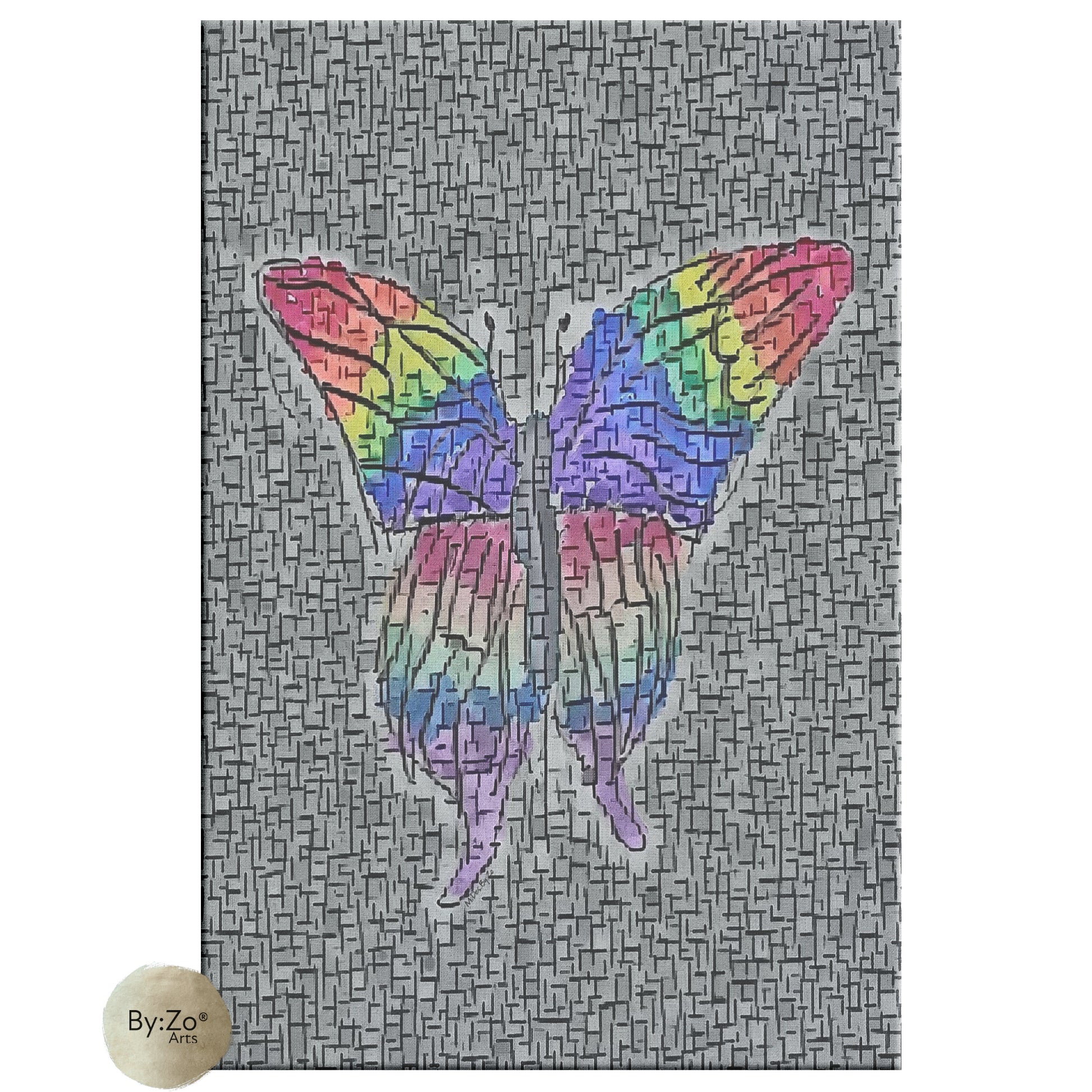 "One Of A Kind, Imperfection" Butterfly Illustration and Mixed-Media ByZo Arts - By:Zo