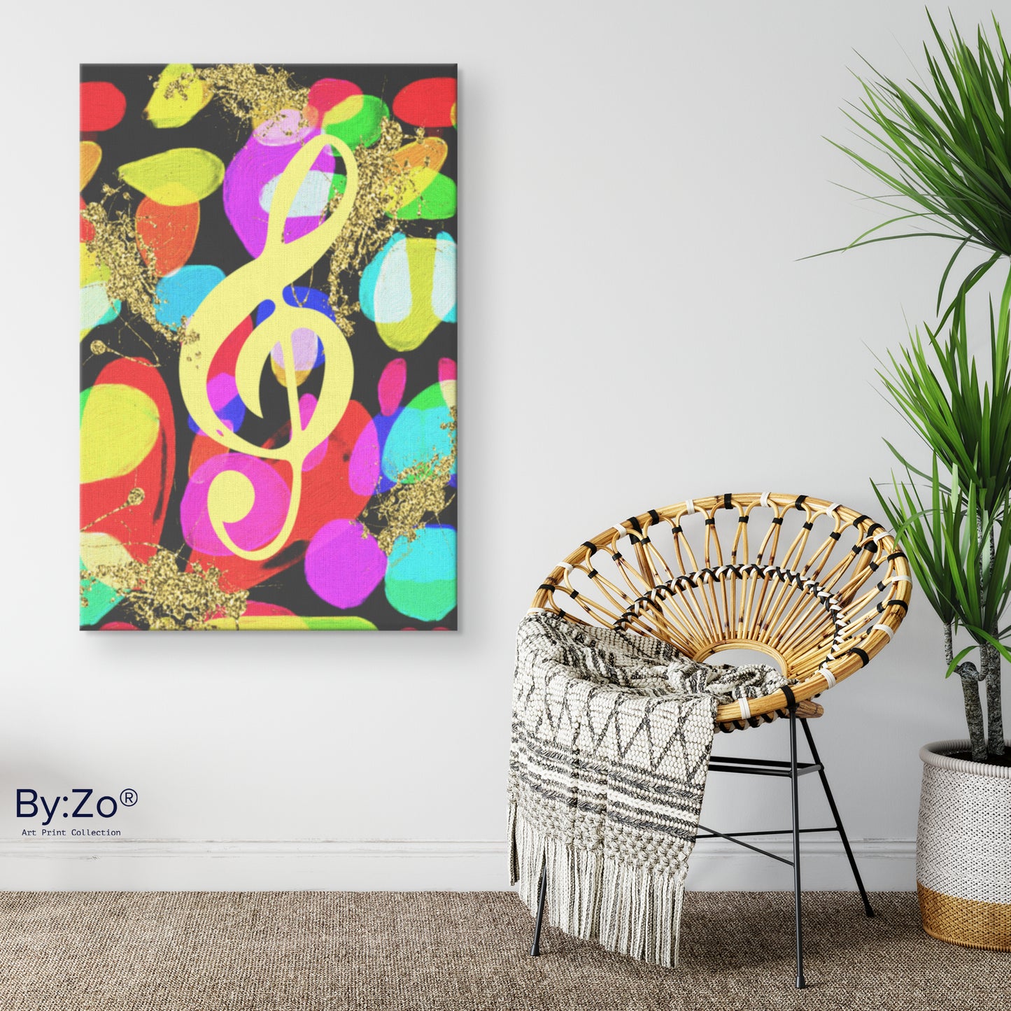 Musical Night Original Mixed-Media Gallery Quality Canvas Print By:Zo Arts - By:Zo