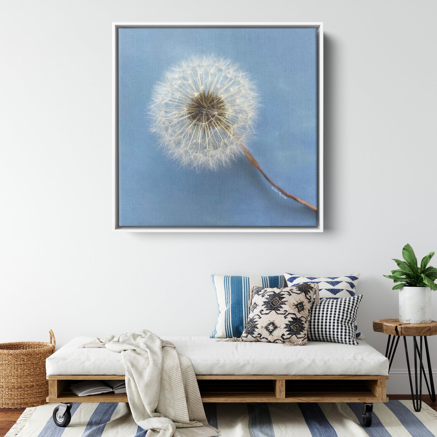 Wall Art Dandelion Make-a-Wish Make-Magic Original Art on Framed Canvas Floater Fine-Art Photography  By:Zo® - By:Zo
