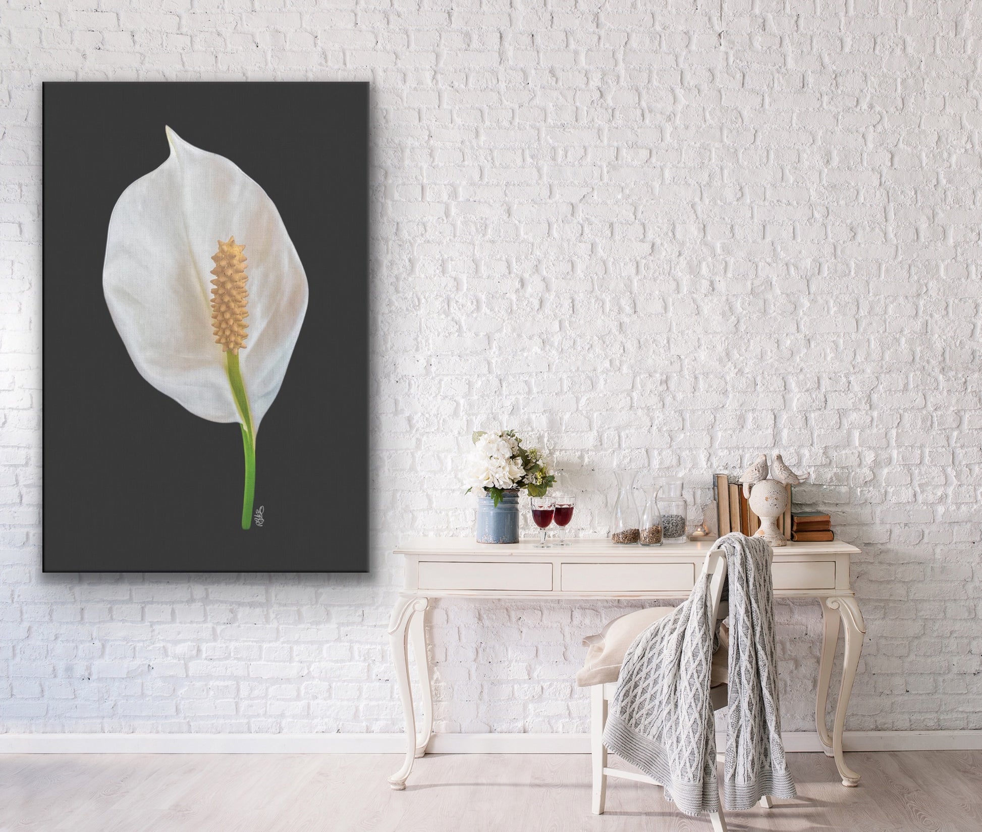 Peace Lily on Wrapped Canvas Original Photography.ByZo Art by: Maria Desnoyers