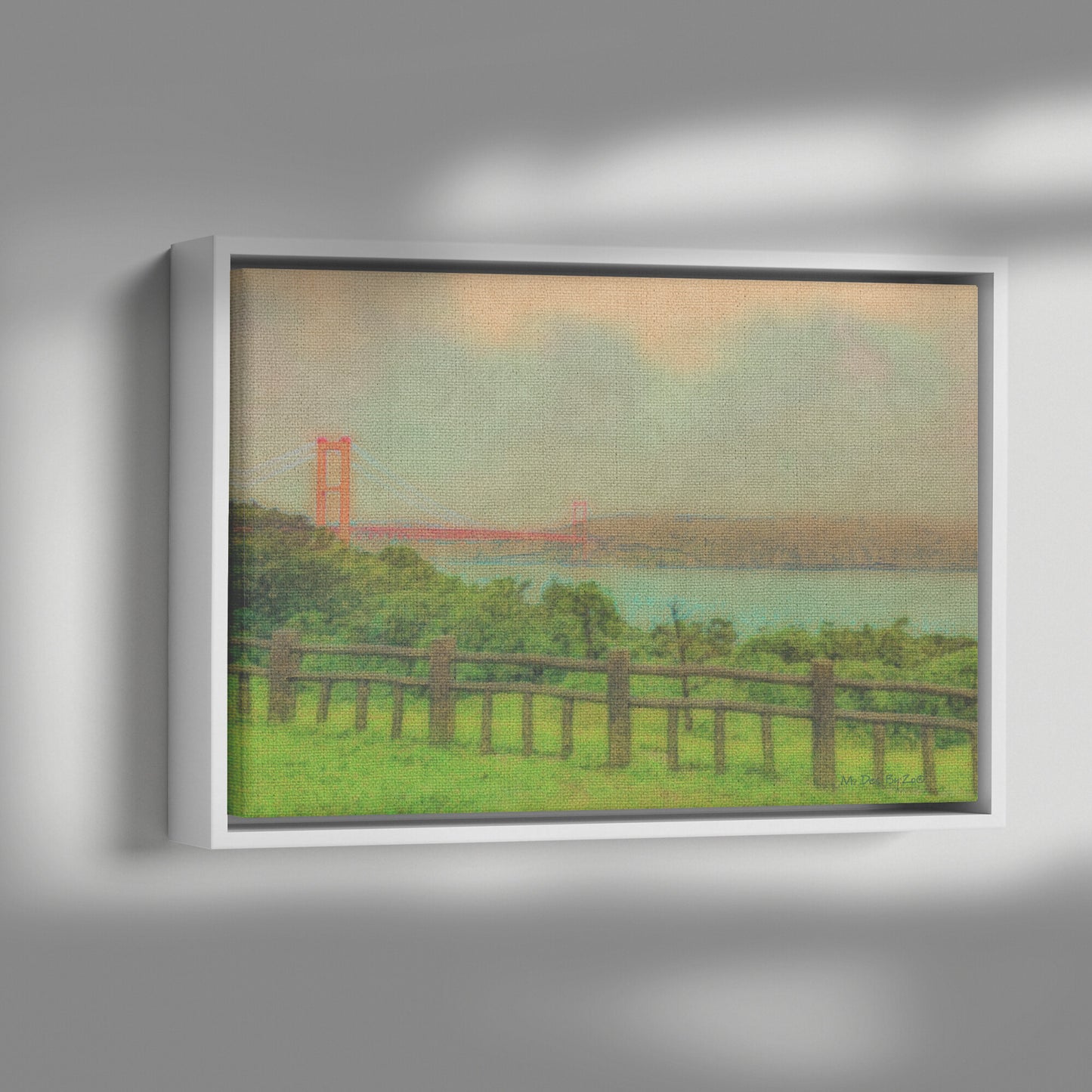 Wall Art Japan Landscape Hirado Bridge View Nagasaki Province on Floating Framed Canvas Fine-Art Photogrtaphy by: Maria Desnoyers By:Zo® - By:Zo
