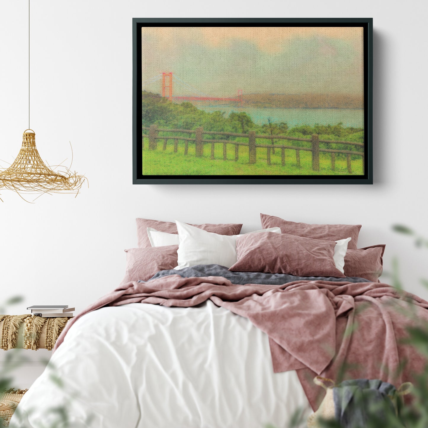 Wall Art Japan Landscape Hirado Bridge View Nagasaki Province on Floating Framed Canvas Fine-Art Photogrtaphy by: Maria Desnoyers By:Zo® - By:Zo