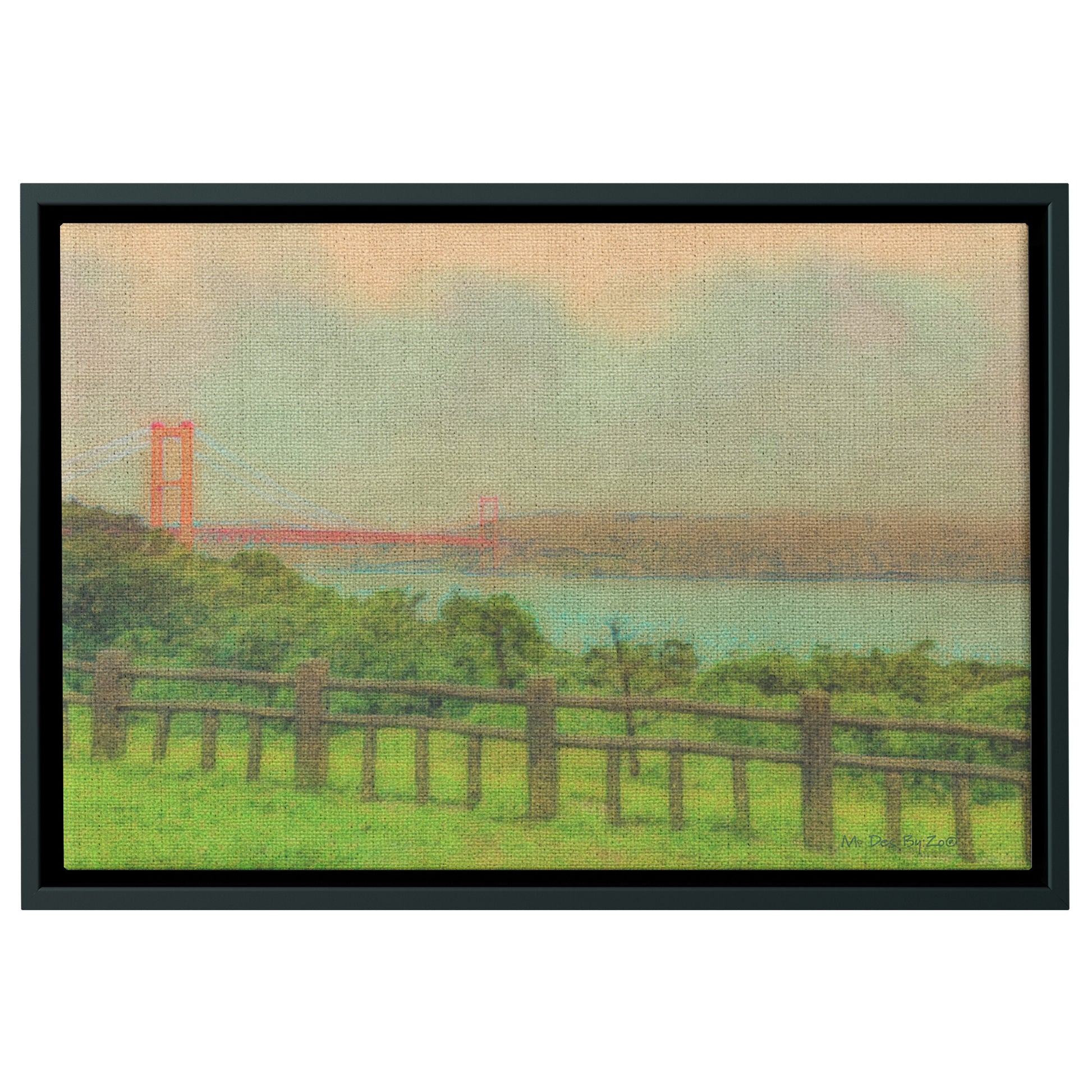 Wall Art Japan Landscape Hirado Bridge View Nagasaki Province on Floating Framed Canvas Fine-Art Photogrtaphy by: Maria Desnoyers By:Zo® - By:Zo