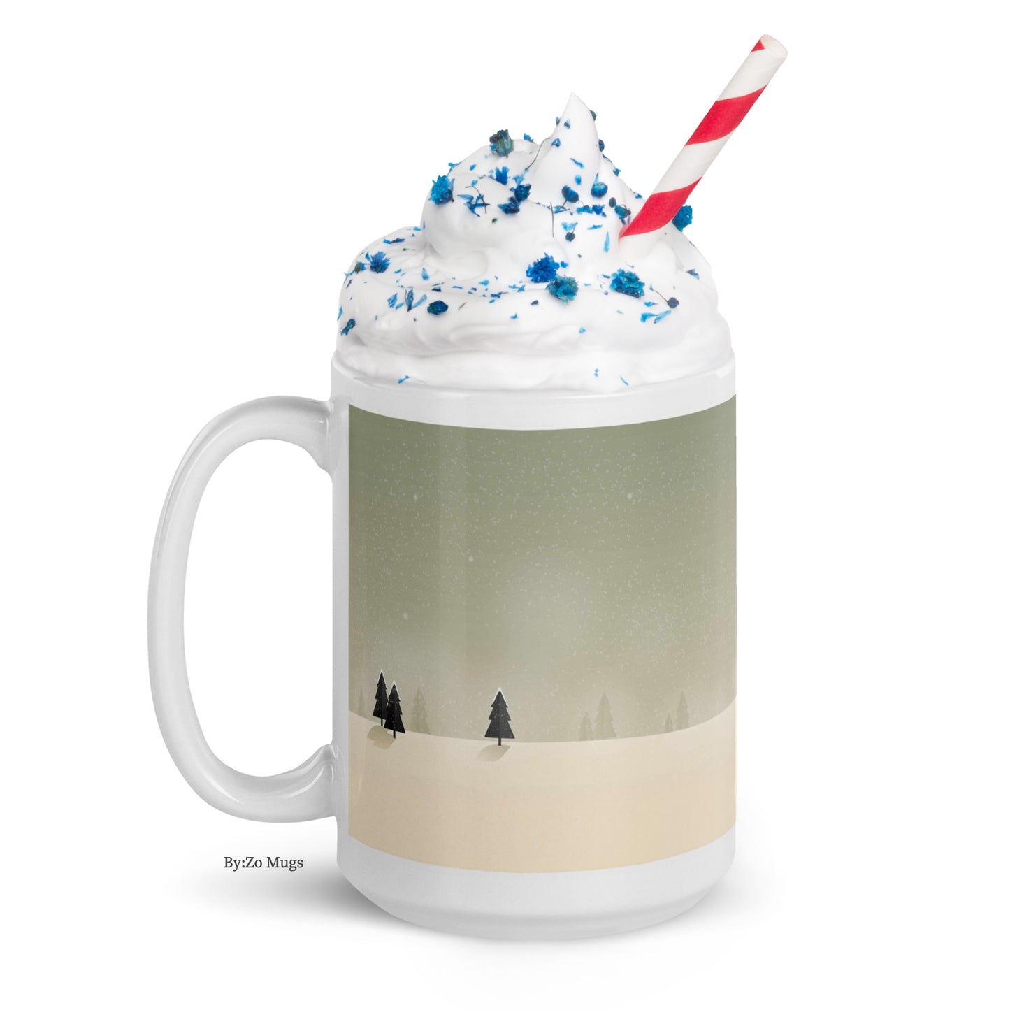 Winter Countryside Landscape White Ceramic Mug - By:Zo
