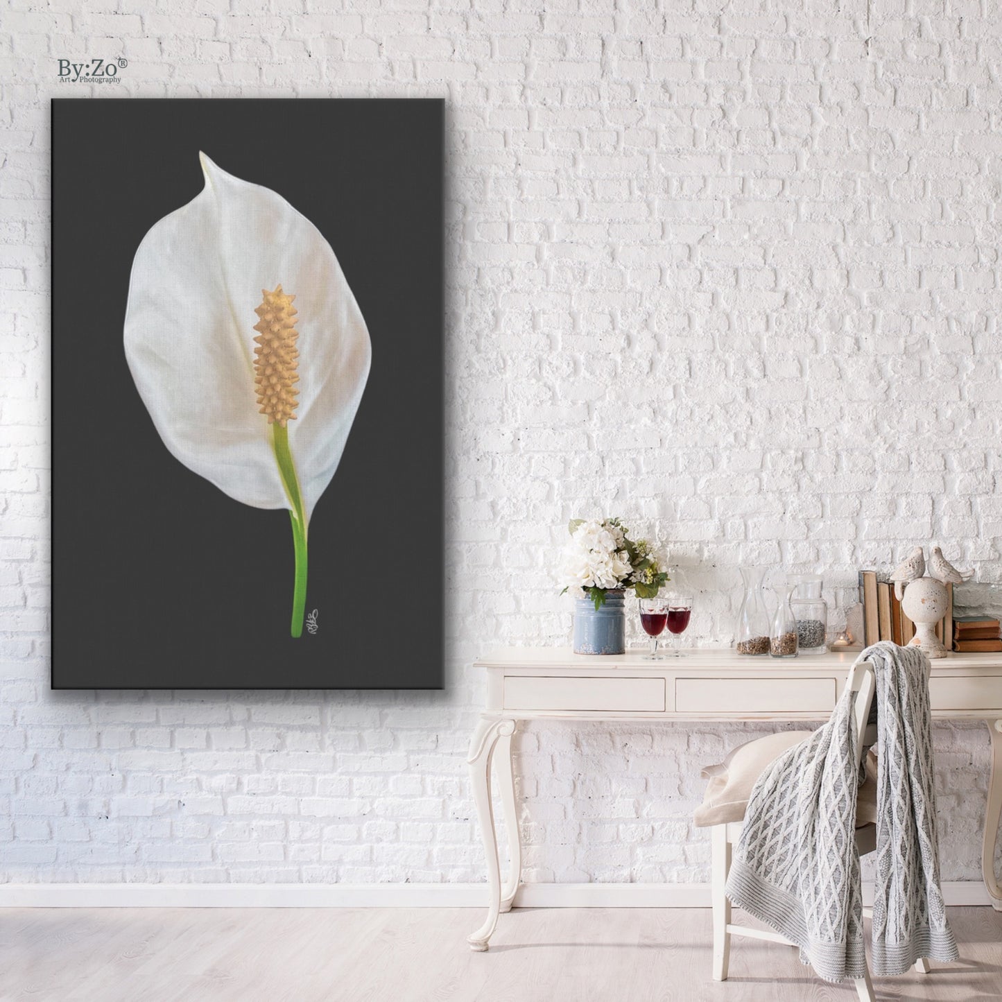 Peace Lily on Wrapped Canvas Original Photography.ByZo Art by: Maria Desnoyers