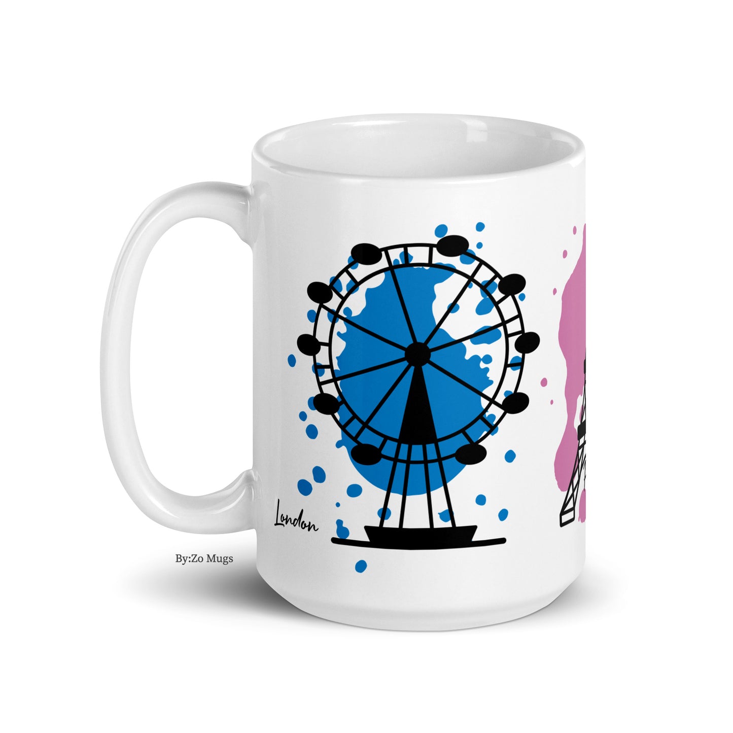 London Paris New York White Ceramic Mug - By:Zo