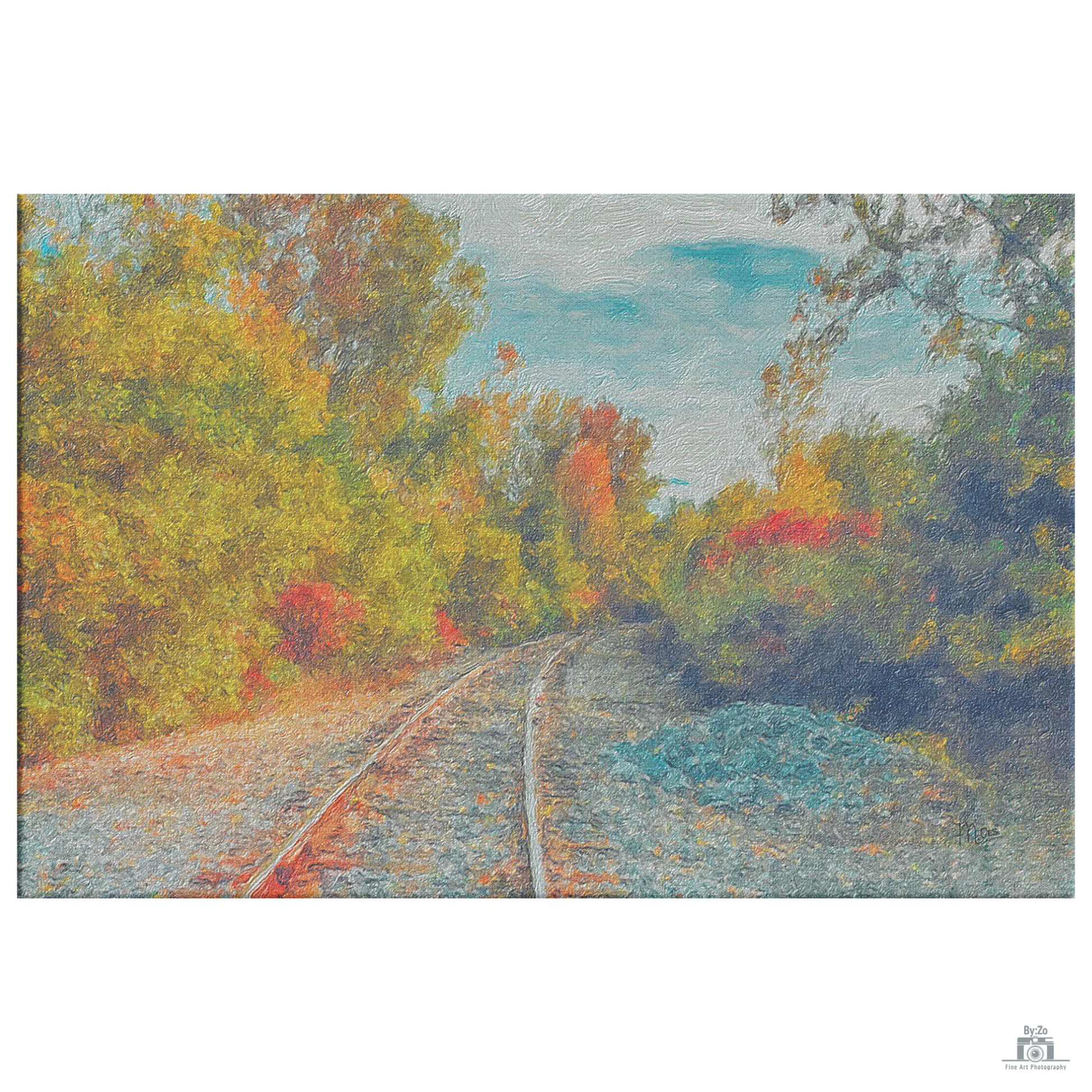 AUTUMN  RAILWAYS and SKIES By:Zo art - By:Zo