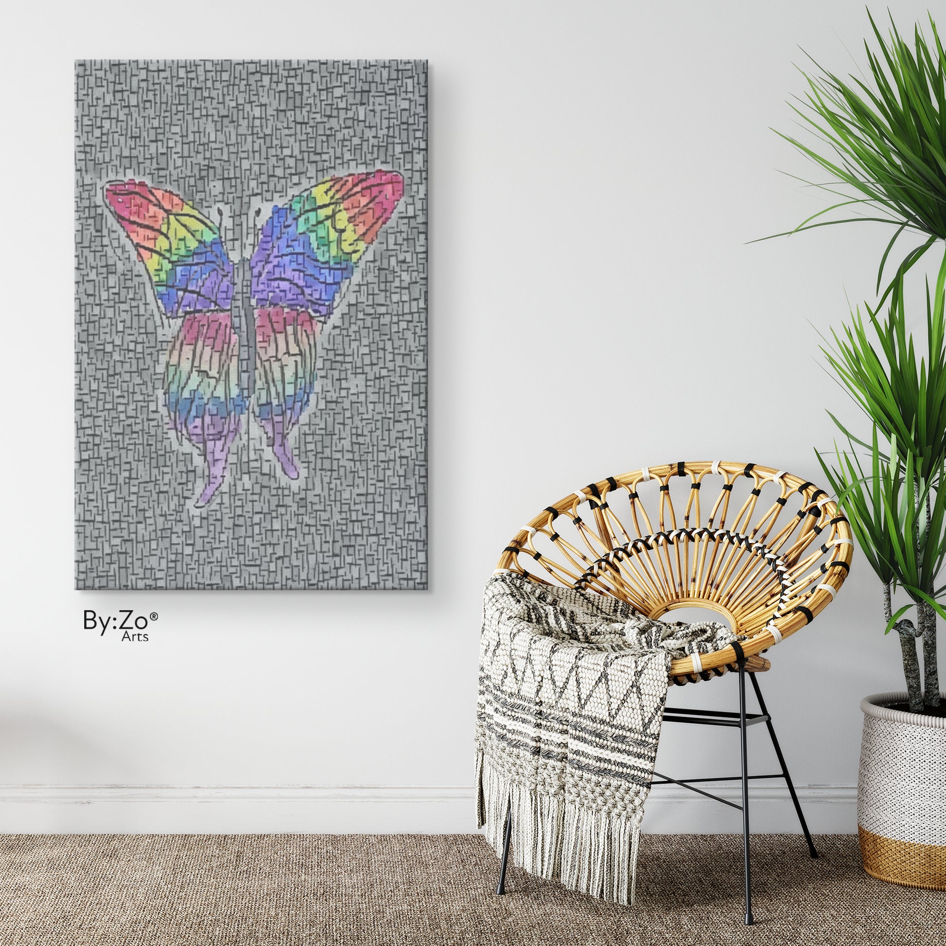 "One Of A Kind, Imperfection" Butterfly Illustration and Mixed-Media ByZo Arts - By:Zo