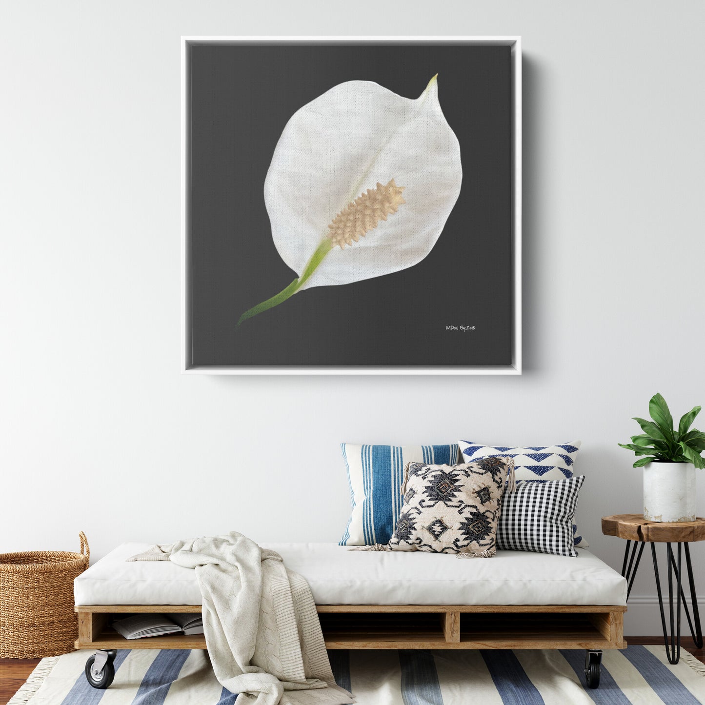 Peace Lily Giclee Print on Floating Framed Canvas Fine Art Photography Print  By:Zo® - By:Zo