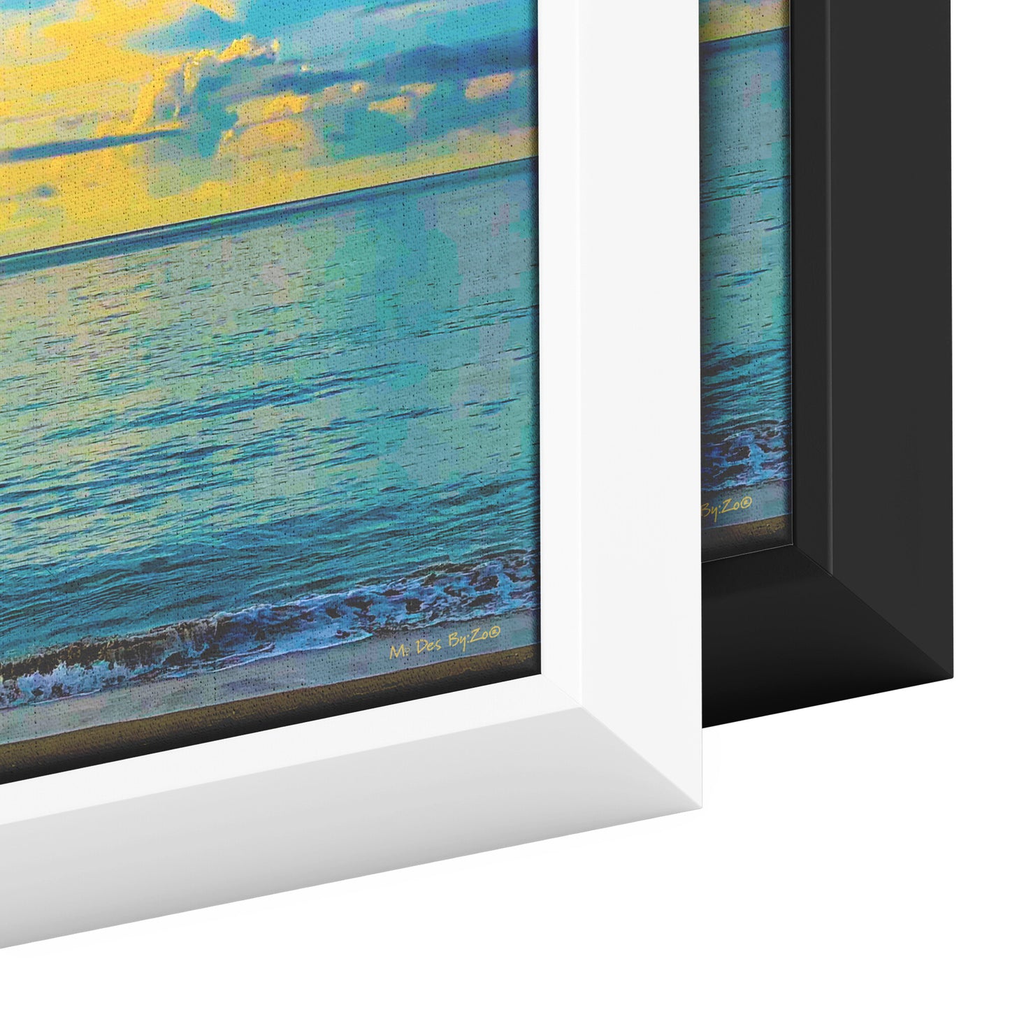 Sunrise In The Pacific Ocean in the Philippine Islands  on Floating Framed Canvas Fine-Art Photography By:Zo® - By:Zo